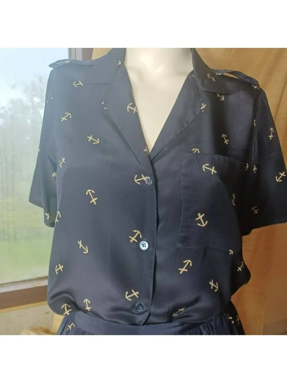 Albert Nipon vintage collectibles silk nautical themed dress suit 6 - Picture 2 of 6